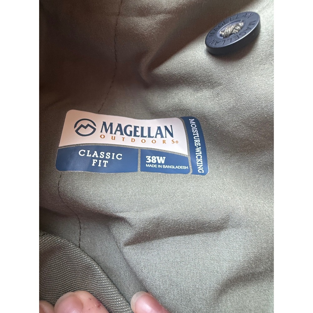 Magellan Classic Pants Men's 38W Zipper Pockets Moisture Wicking Green gorpcore - Picture 7 of 8